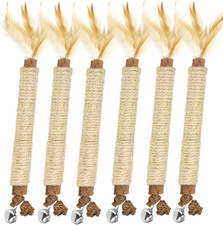 Kitten Chew Toys Teething - 6Pack Natural Silvervine Sticks for Cats