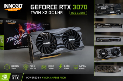 RTX 3070 INNO3D Twin X2 OC 8GB GDDR6 Grafikkarte NVIDIA