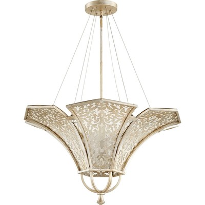Quorum International 875-4-60 Bastille Pendant Aged Silver Leaf