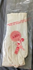 Aris Silk Lined Vintage Leather Gloves - Womens Size 7, White NOS