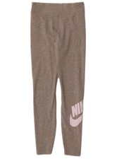 NIKE Womens Graphic Leggings UK 10 Small Grey Cotton DY31