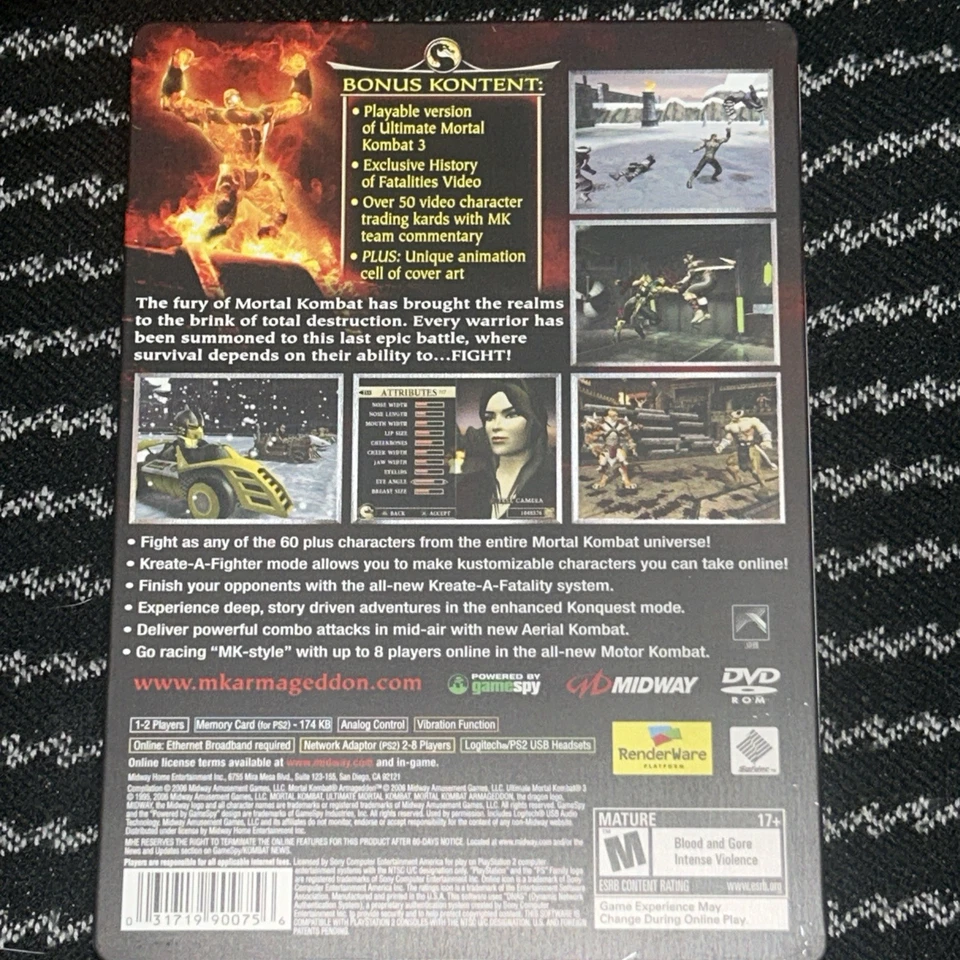 Steelbook Mortal Kombat: Armageddon Premium Edition (PS2) SHAO KHAN, COMPLETO Foto 2 de 4