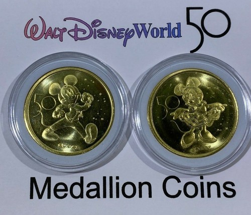 Mickey and Minnie Disney World 50th Anniversary Commemorative Medallion Coin