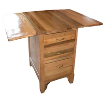 Antique Drop-Leaf Butcher Block Kitchenette Table