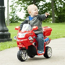 Electric Motorcycle for Kids – 3-Wheel Battery Reverse, Forward Flashing Lights