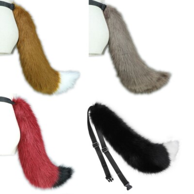 Wolf Tail Soft Long Fur for Cat Tail Wolf Tail for Halloween Fancy Party Cos