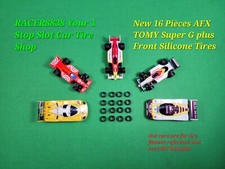 AFX Tomy SUPER G Plus 16 Piece .385 Front SILICONE TIRES HO Scale Slot Car Parts