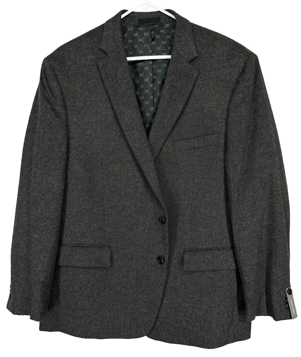 Cappotto sportivo uomo MICHAEL KORS taglia 46R lana antracite seta cashmere classico nuovo senza etichette