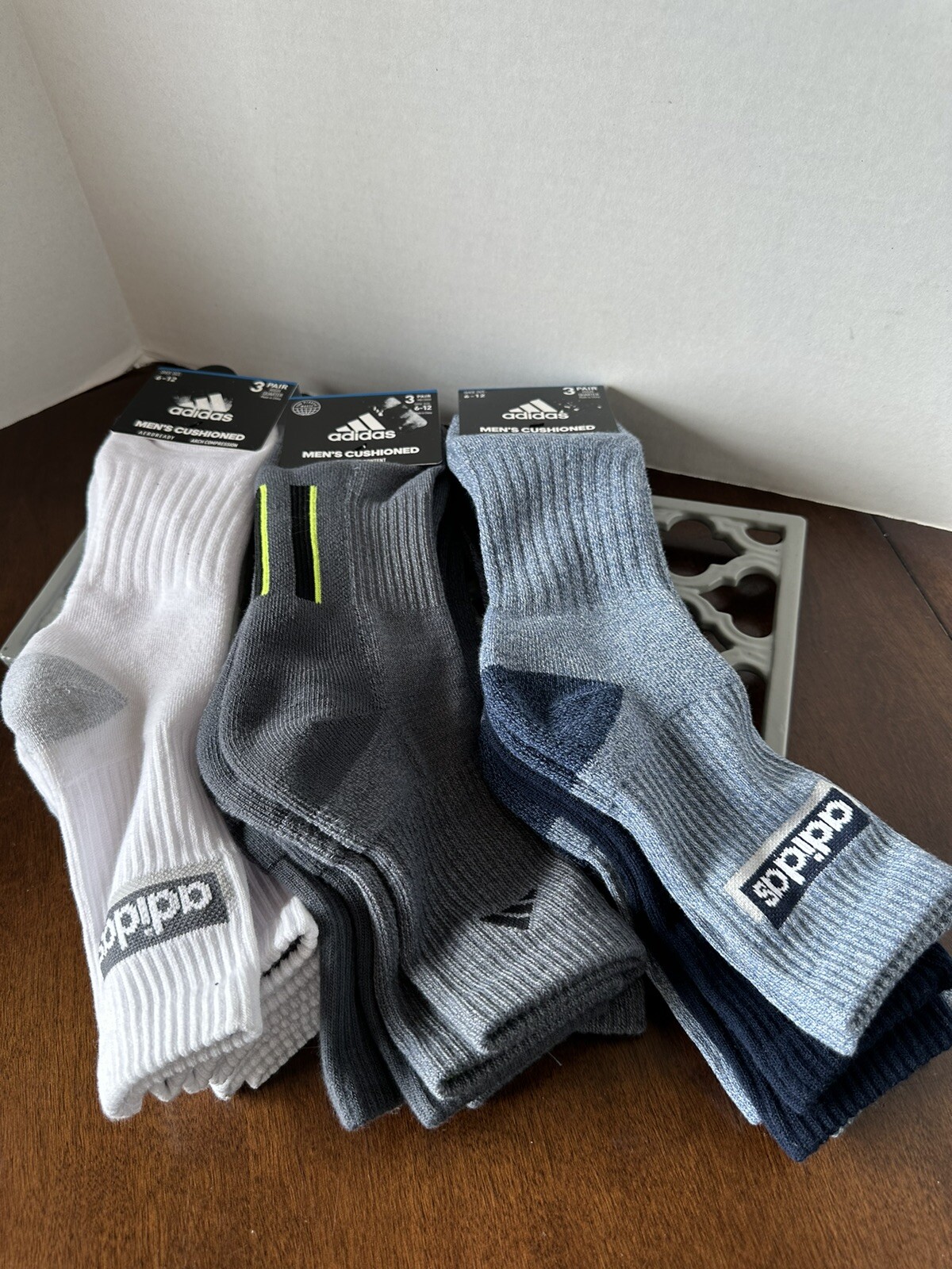 9 Pairs Adidas Men's Performance High Quarter Socks NWT eBay