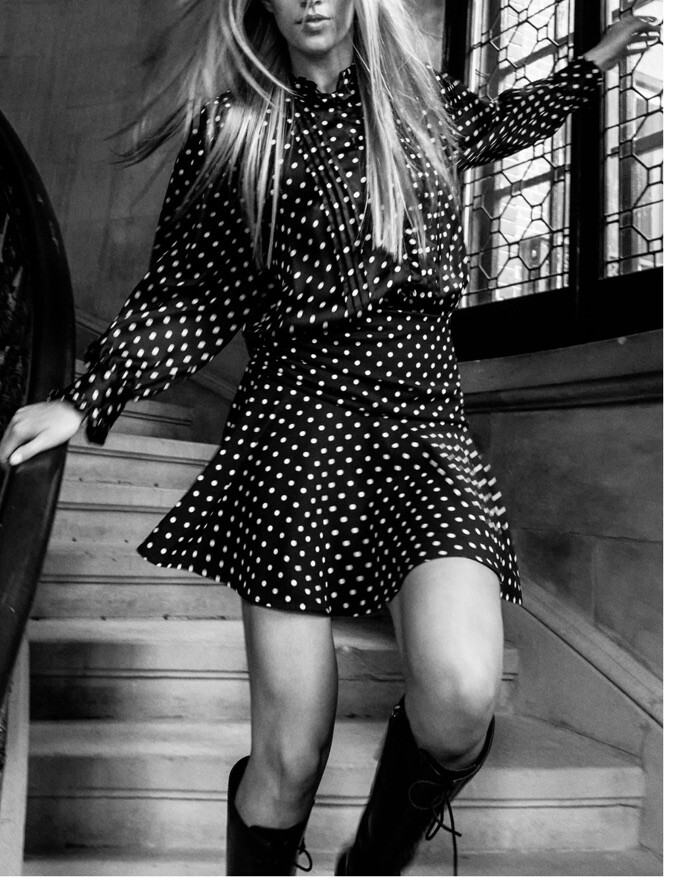 ZARA Black Polka Dot Mini Skirt Women's Size M High Waisted NWT