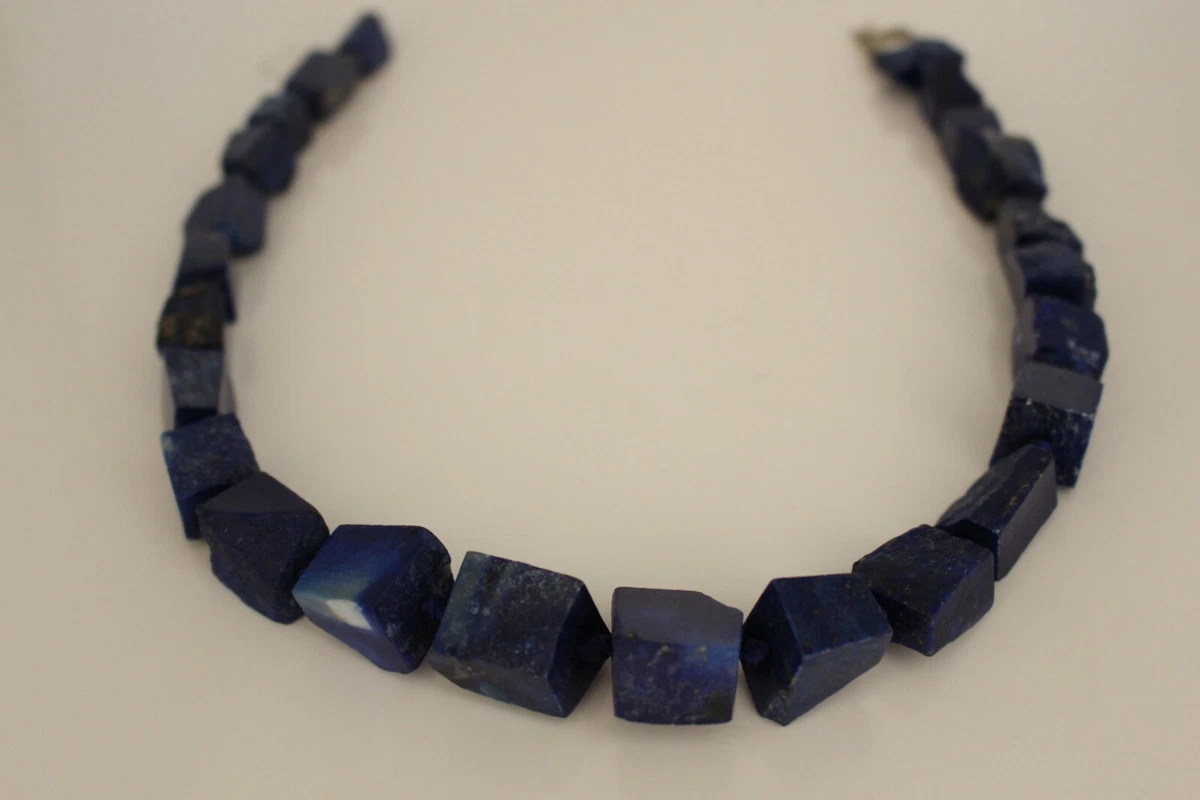 Collana Con Lapislazzuli Qualit&agrave; Extra E Sfera Centrale 16 Mm E Argento