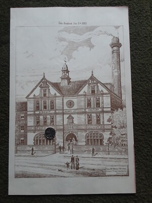 Antiker Druck Lesung Meabys Keksfabrik Architektur 1893