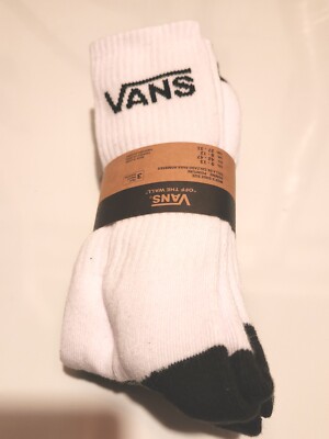 Vans Mens Classic Crew Socks 3-Pack Basics Black White Grey Multi