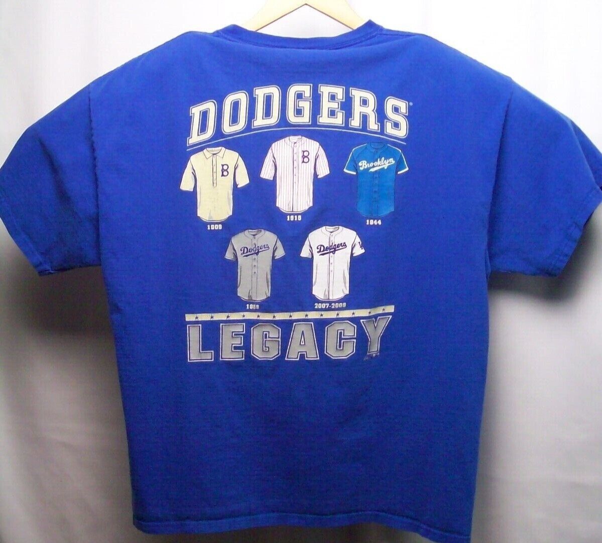 Majestic Brooklyn Dodgers Jersey History Legacy B Logo T Shirt Men's