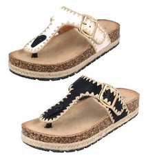 Ladies Down To Earth Toe Post Sandals 'F12105'