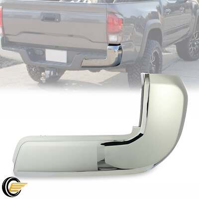 Right Passenger Rear Bumper End For 2016-2023 Toyota Tacoma - Chrome, No Sensor Hole
