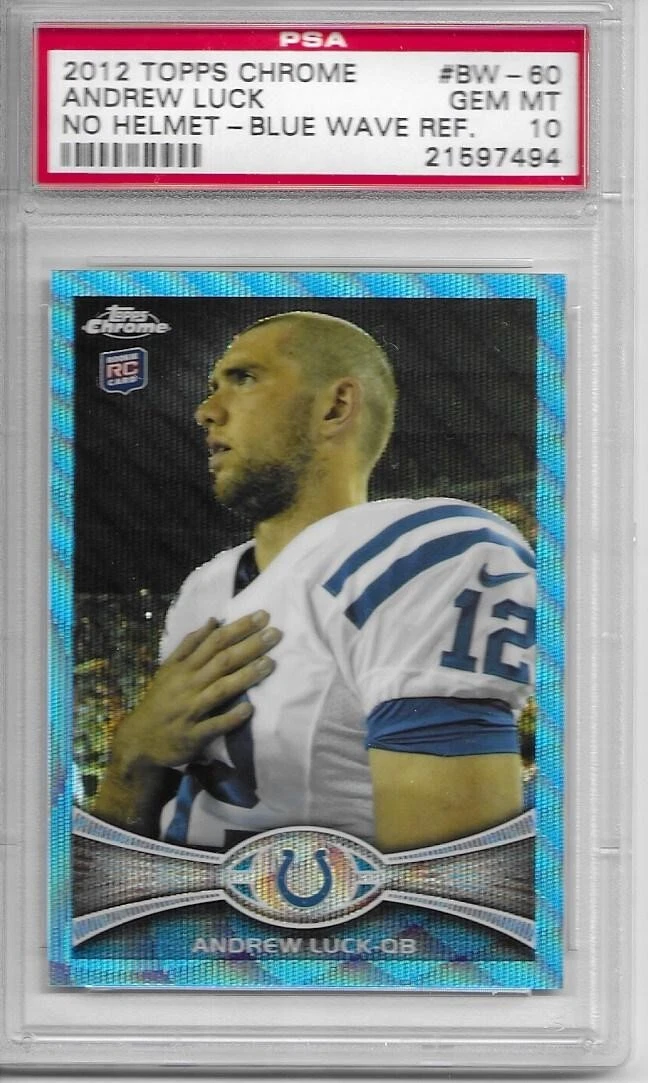 Andrew Luck Topps Chrome Blue Wave Refractor #BW60 No Helmet