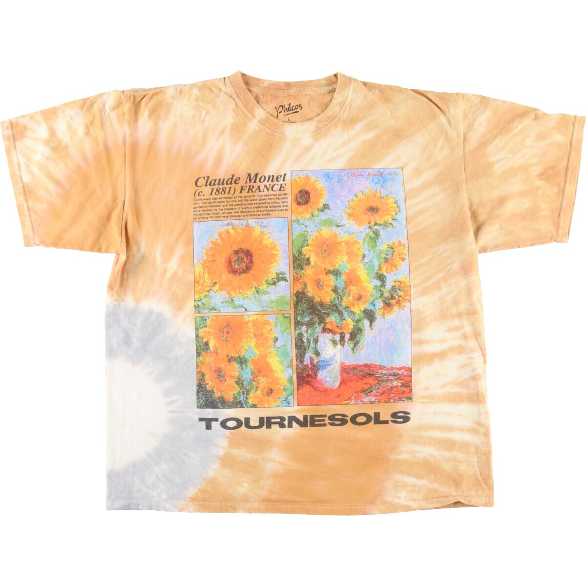 PHILCOS Claude Monet Sunflower Tie-dye Pattern Art T-shirt Men