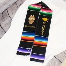KIDS SIZE Chestnut Class 2025 Graduation Sash Scarf Stole Mexican Embroidered