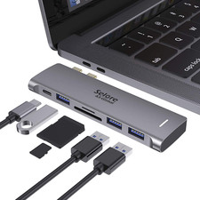 USB C Adapter for Macbook Pro/Air M1 M2 M3 2021 2020 2019 13" 15" 16", 6 in 1 US