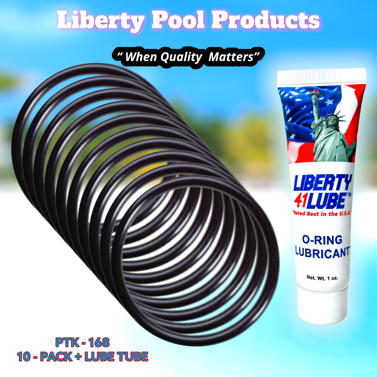 83009 2” PVC Union O-ring (10-PACK+LUBE TUBE) PTK-168 -Replacement For Lasco