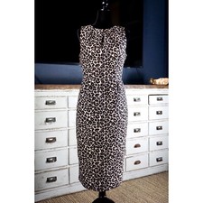 NWT New $158 Anthropologie Benicia Leopard Animal Print Sexy Midi Dress Size 6