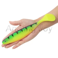 2 pcs 10"  Soft Fishing Lure Trolling T Tailed Fishing Swimming Bait Saltwater