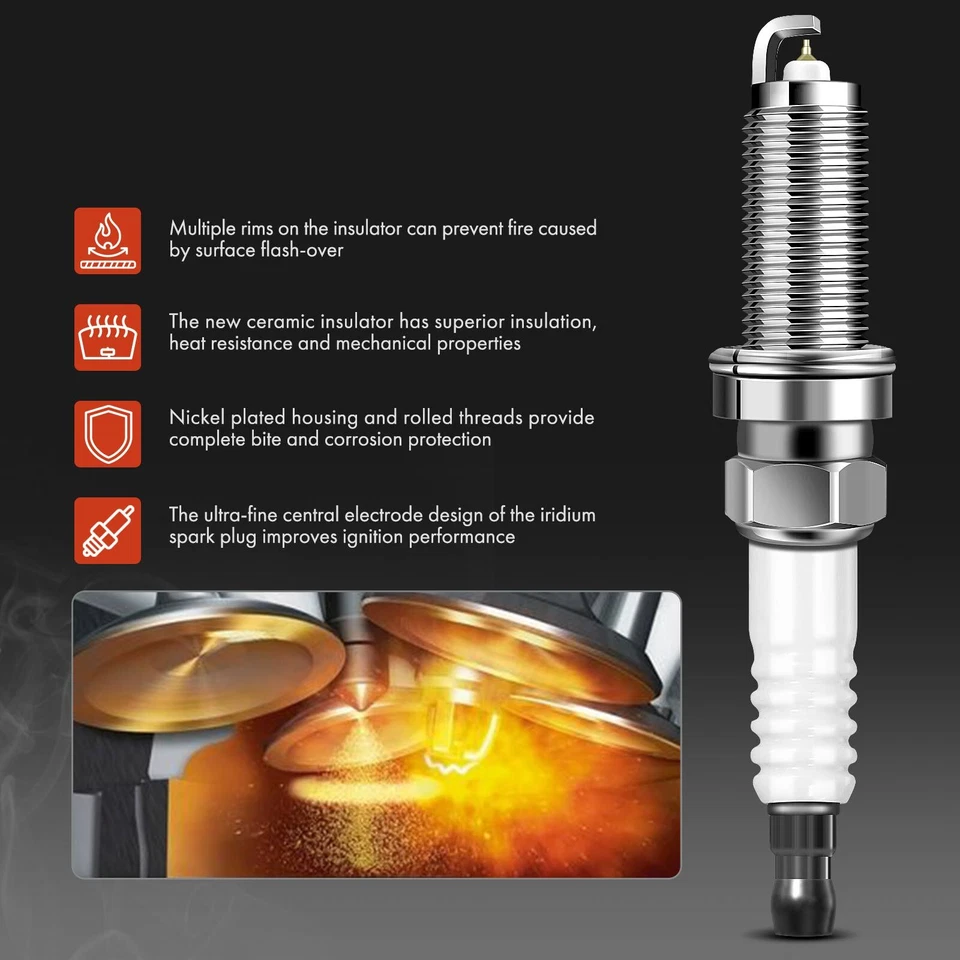 Kits de bujías de encendido e iridio de 4 piezas para Nissan Versa Note 14-19 Micra Foto 4 de 4