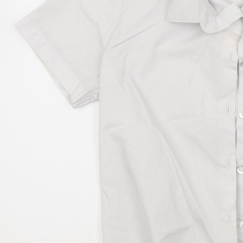 George Girls White Polyester Blend Basic Button-Up Size 9-10 Years Collared image 9