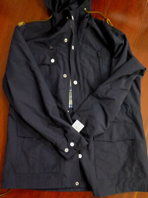 Woolrich Woolen Mills Jacket Mountain Parka Navy Blue Made USA