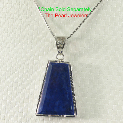Petite Diamond Trapezoid Lapis Pendant