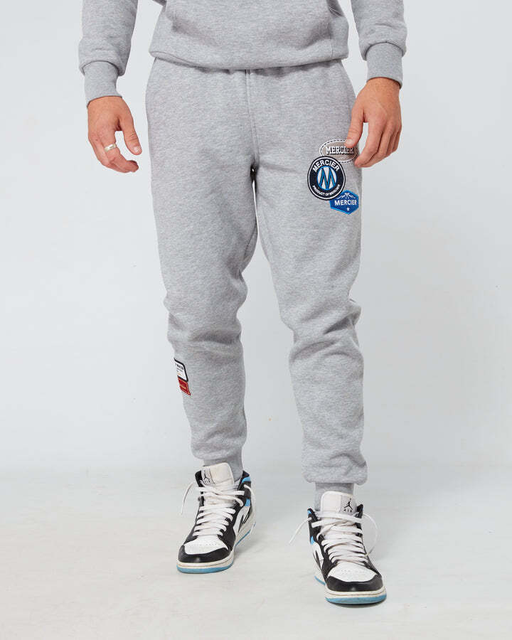 Mercier Joggers Fleece Pants Bottoms Pockets Regular Fit OG Badge Jogger  Grey