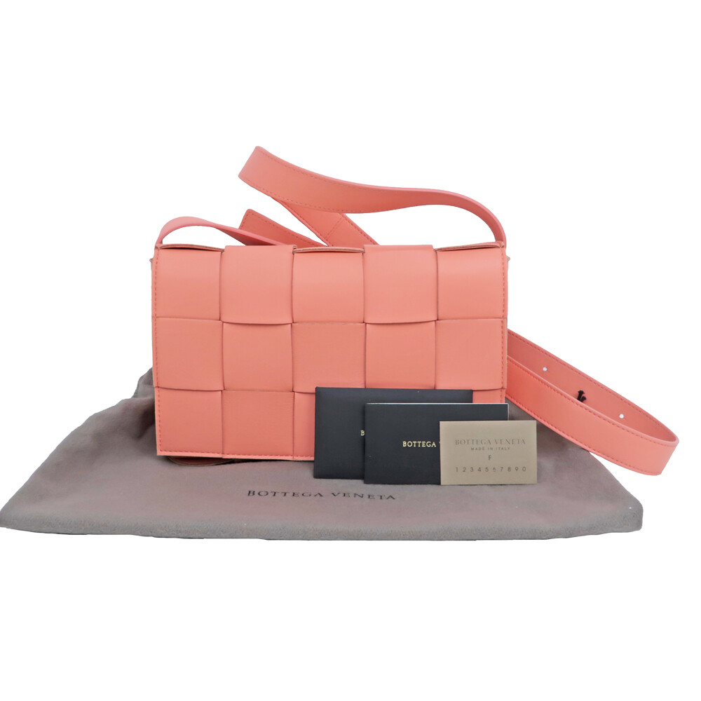 Bottega Veneta Cassette Shoulder Bag Maxi Intrecciato Pink 578004