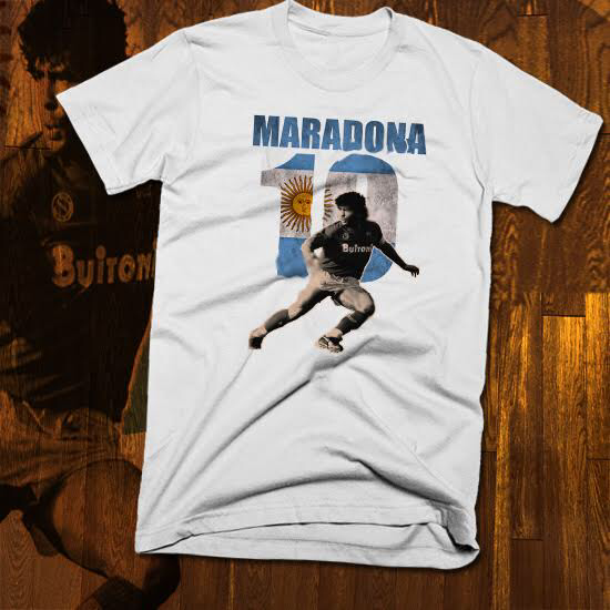 Soccer T-Shirt Diego Maradona Argentina Football Legend S-3XL