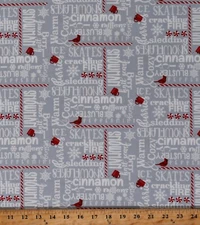 Cotton Winter Christmas Warm Cozy Snowman Words Fabric Print by the Yard D401.62