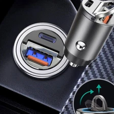 Black 30W Dual USB Type-C PD Car Phone Charger Adapter Fast Charging Accessories