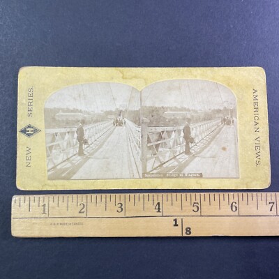 Tollman Putting out a Small Fire Stereoview Niagara Falls Bridge c1870s Y3047
