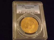 1959-MO    50 C      Mexico        PCGS    MS 65 RD