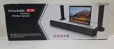 Pair of Detached SOUND BAR WIRELESS SPEAKERS BS-36 For TV PC Laptop