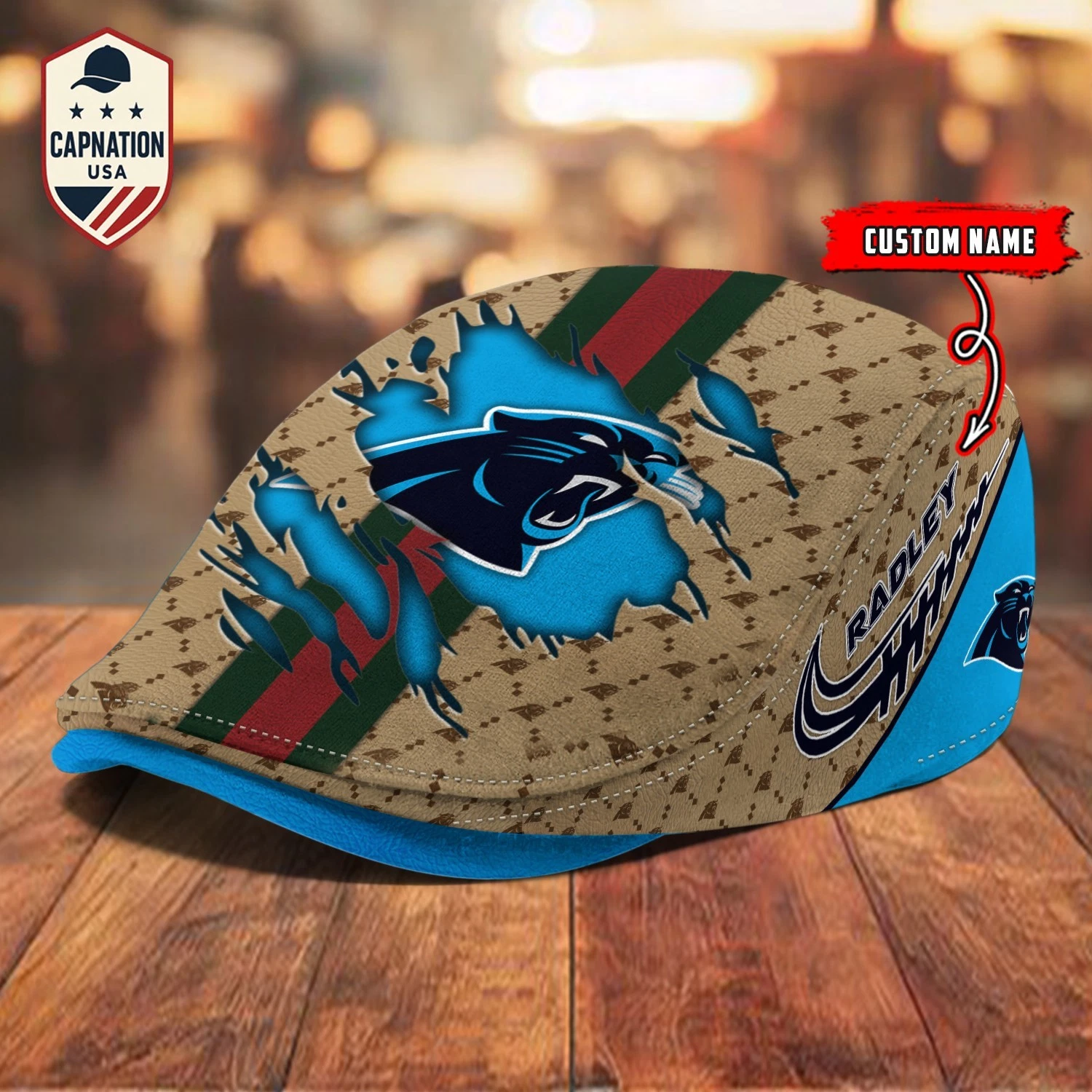 Carolina-Panthers Jeff Cap football Newsboy Cap Golf Cap Driving Gift for Men