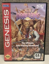 1994 Sega Genesis Koei New Horizons Role Playing Game Cartridge & Case Complete