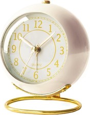 Battery Operated Desk Alarm Clock With Light Silent No Ticking Small Table Clock