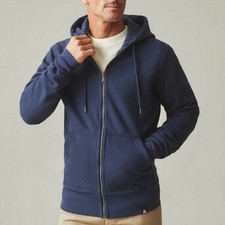 NWOT American Giant Men's S Oxford Blue Classic Full Zip Hoodie Cozy Casual