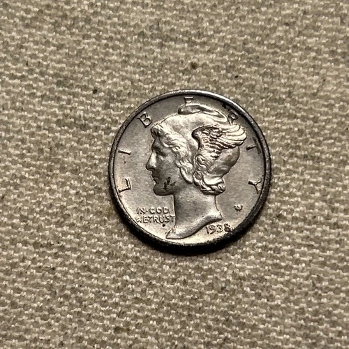 1938-D Mercury Silver Dime FREE SHIPPING SP