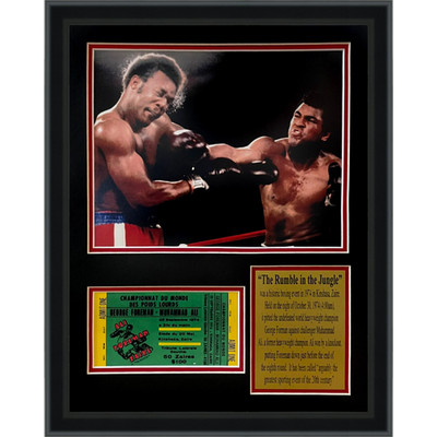 Muhammad Ali And George Foreman ''Rumble In The Jungle'' Framed 8x10 Photo with Re