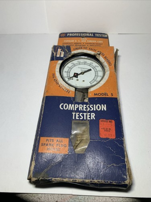 #ad Vintage Harvey E. Hanson Compression Tester Model 5 w Original Box 1963 $49.99