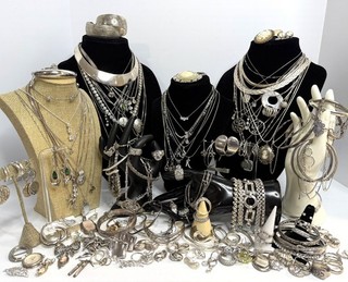 Hand Curated 1500 Grams VINTAGE .925 Sterling Silver Antique Jewelry Lot
