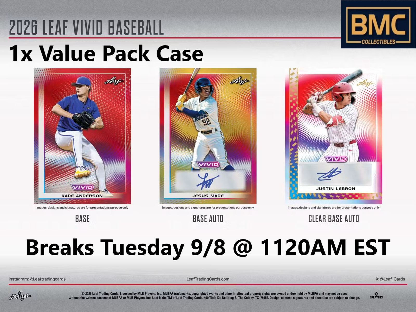 Braden Montgomery #11 2025 Leaf Vivid Baseball