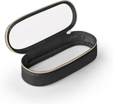 Clear Travel Makeup Brush Holder, Leather Mak...