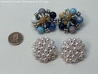 VNTG Faux Pearl/Stones Beaded Clip-on Earrings Lot 31.2g — photo 2